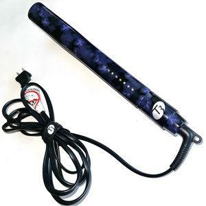 T3 Micro rhinestone purple black 1” flat iron hair tool design straightener